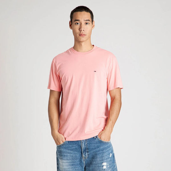 camiseta básica tommy jeans masculina rosa